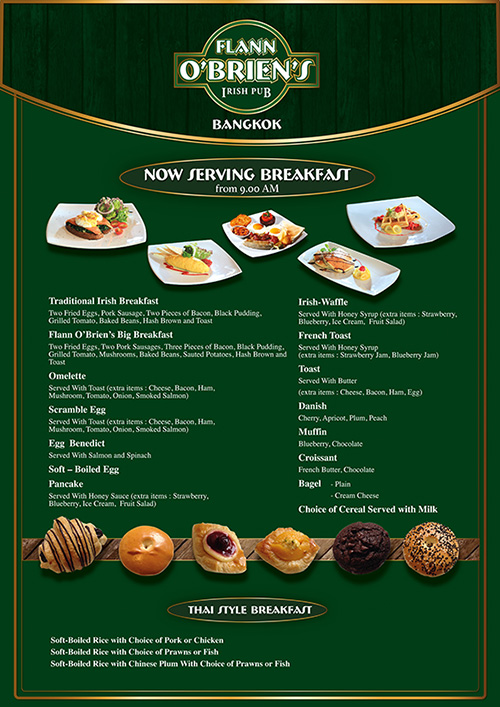 Kick start your morning at Flann O’Brien’s Irish Pub Thonglor