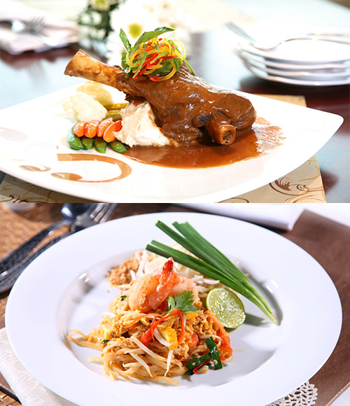 Experience colors of international cuisine with varied flavors and spices at Bistro De Champagne and Terrazza restaurant and Bar